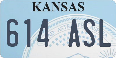KS license plate 614ASL