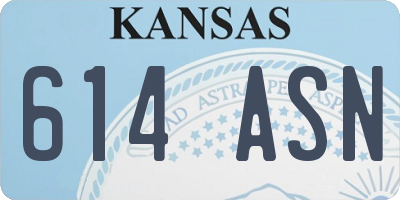 KS license plate 614ASN
