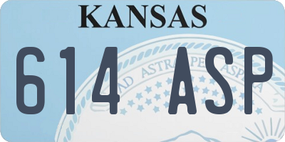 KS license plate 614ASP