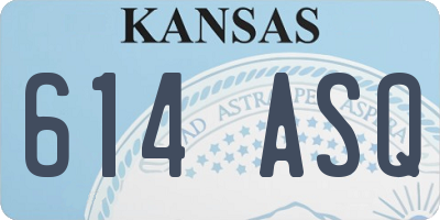 KS license plate 614ASQ