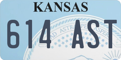 KS license plate 614AST