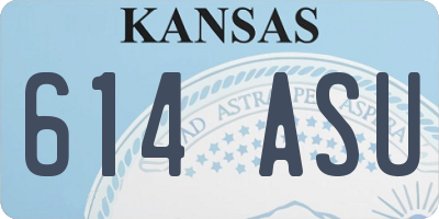 KS license plate 614ASU