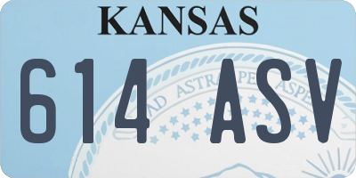 KS license plate 614ASV