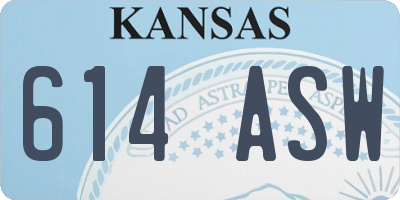 KS license plate 614ASW