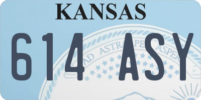 KS license plate 614ASY