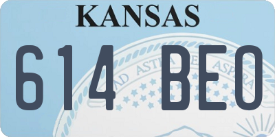 KS license plate 614BEO