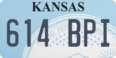 KS license plate 614BPI