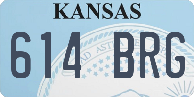 KS license plate 614BRG