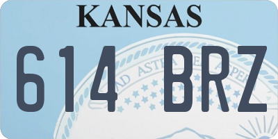 KS license plate 614BRZ