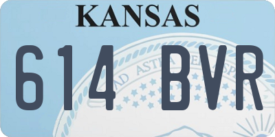 KS license plate 614BVR