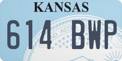 KS license plate 614BWP