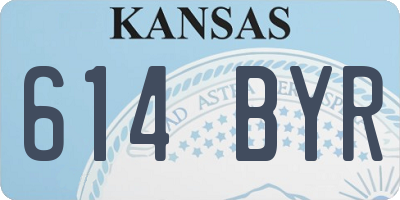 KS license plate 614BYR