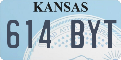 KS license plate 614BYT