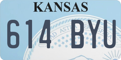 KS license plate 614BYU