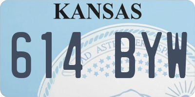 KS license plate 614BYW