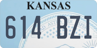 KS license plate 614BZI