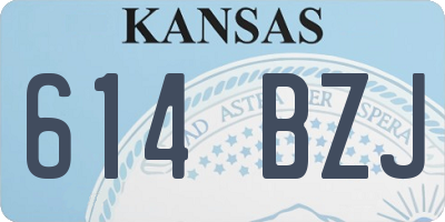 KS license plate 614BZJ