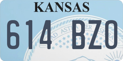 KS license plate 614BZO