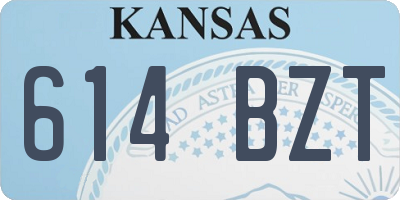KS license plate 614BZT