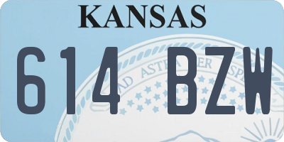 KS license plate 614BZW