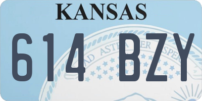 KS license plate 614BZY
