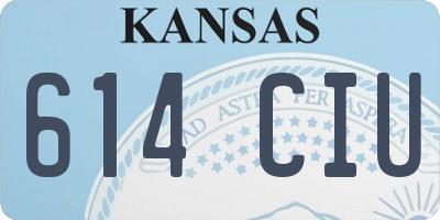 KS license plate 614CIU