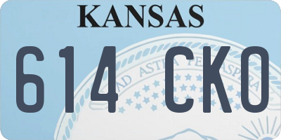 KS license plate 614CKO