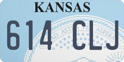 KS license plate 614CLJ