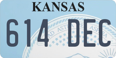 KS license plate 614DEC