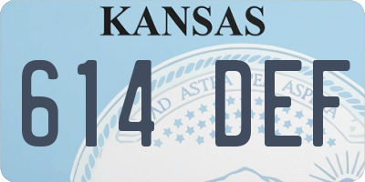 KS license plate 614DEF