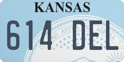 KS license plate 614DEL