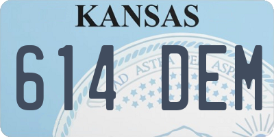 KS license plate 614DEM