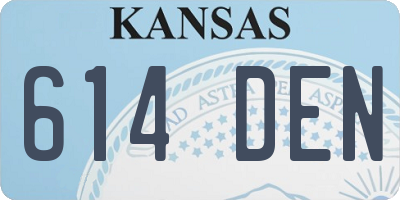 KS license plate 614DEN