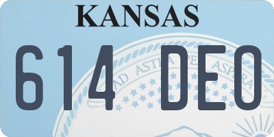 KS license plate 614DEO