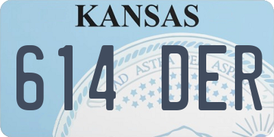 KS license plate 614DER