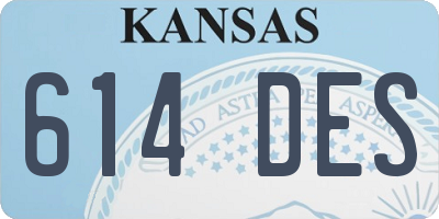 KS license plate 614DES