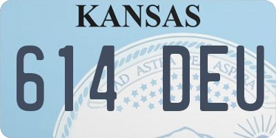 KS license plate 614DEU