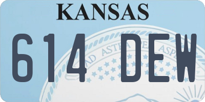 KS license plate 614DEW