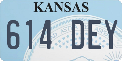 KS license plate 614DEY
