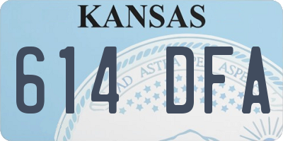KS license plate 614DFA