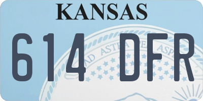 KS license plate 614DFR