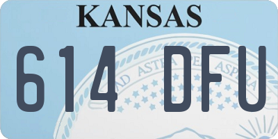 KS license plate 614DFU