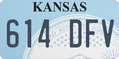 KS license plate 614DFV