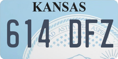 KS license plate 614DFZ
