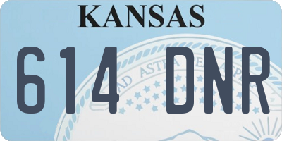 KS license plate 614DNR