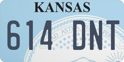 KS license plate 614DNT