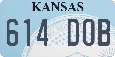 KS license plate 614DOB