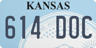KS license plate 614DOC