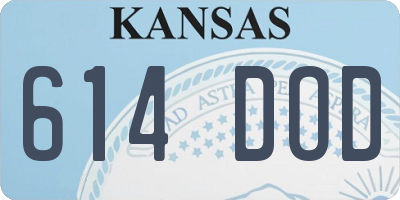 KS license plate 614DOD