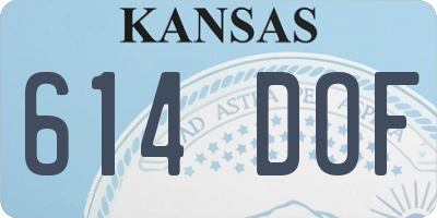 KS license plate 614DOF